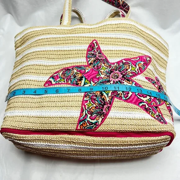 Vera Bradley Tan and Pink Starfish Beach Bag - Picture 8 of 11